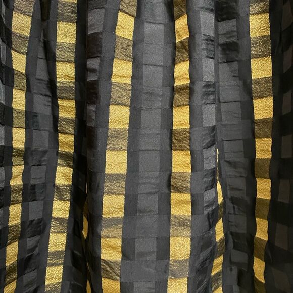 Ann Taylor Full Circle Skirt Women's Sz 4 Black Gold Check Cocktail Whimsygoth - Picture 10 of 14